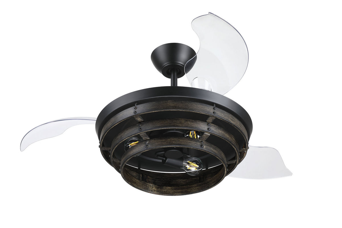 Craftmade - WHS42FBGW3 - 42" Ceiling Fan - Whiskey 42 Hidden Blades - Flat Black