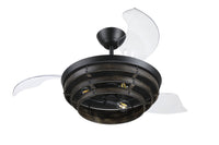 Craftmade - WHS42FBGW3 - 42" Ceiling Fan - Whiskey 42 Hidden Blades - Flat Black