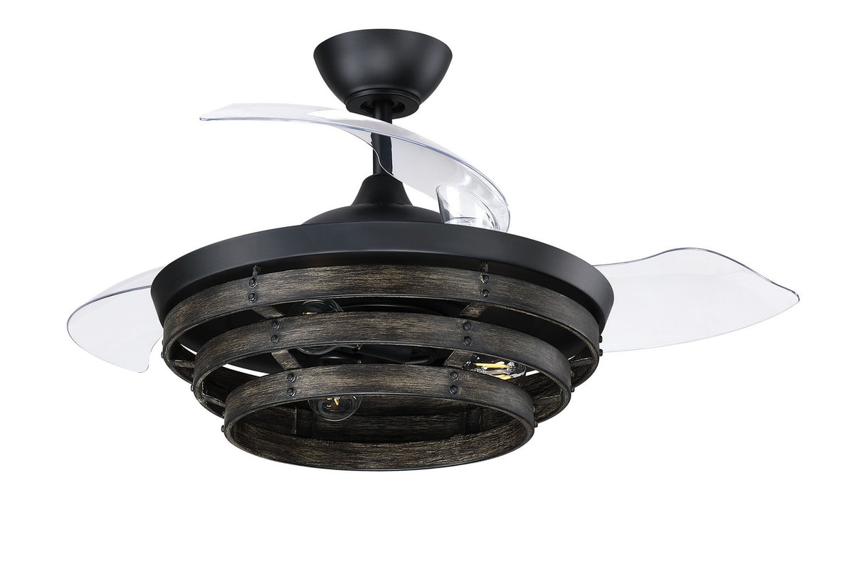 Craftmade - WHS42FBGW3 - 42" Ceiling Fan - Whiskey 42 Hidden Blades - Flat Black