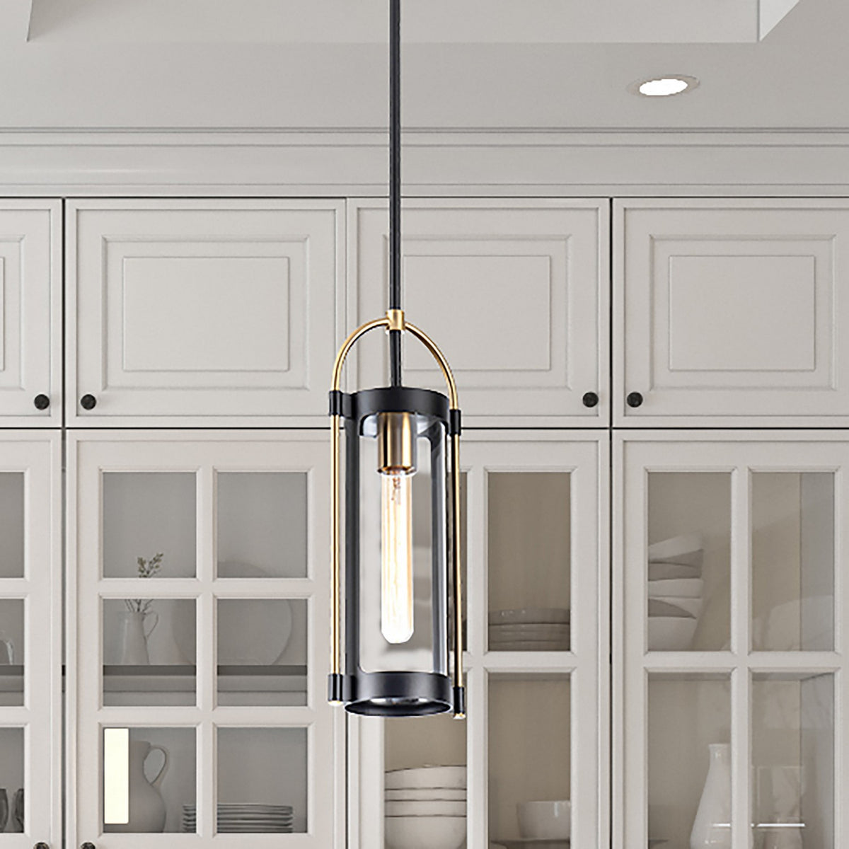 Artcraft - AC11511BB - One Light Pendant - Bonita - Black and Brushed Brass