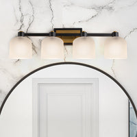 Artcraft - AC11694BB - Four Light Bathroom Vanity - Lyndon - Black and Brushed Brass