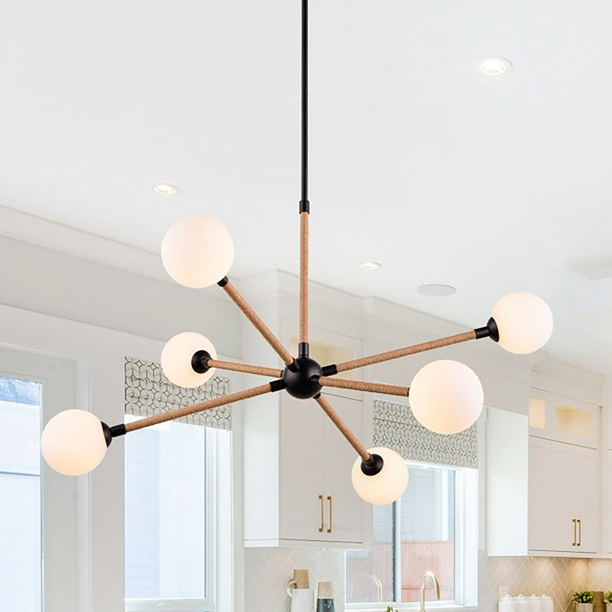 Artcraft - AC11846BK - Six Light Chandelier - Capilano - Black