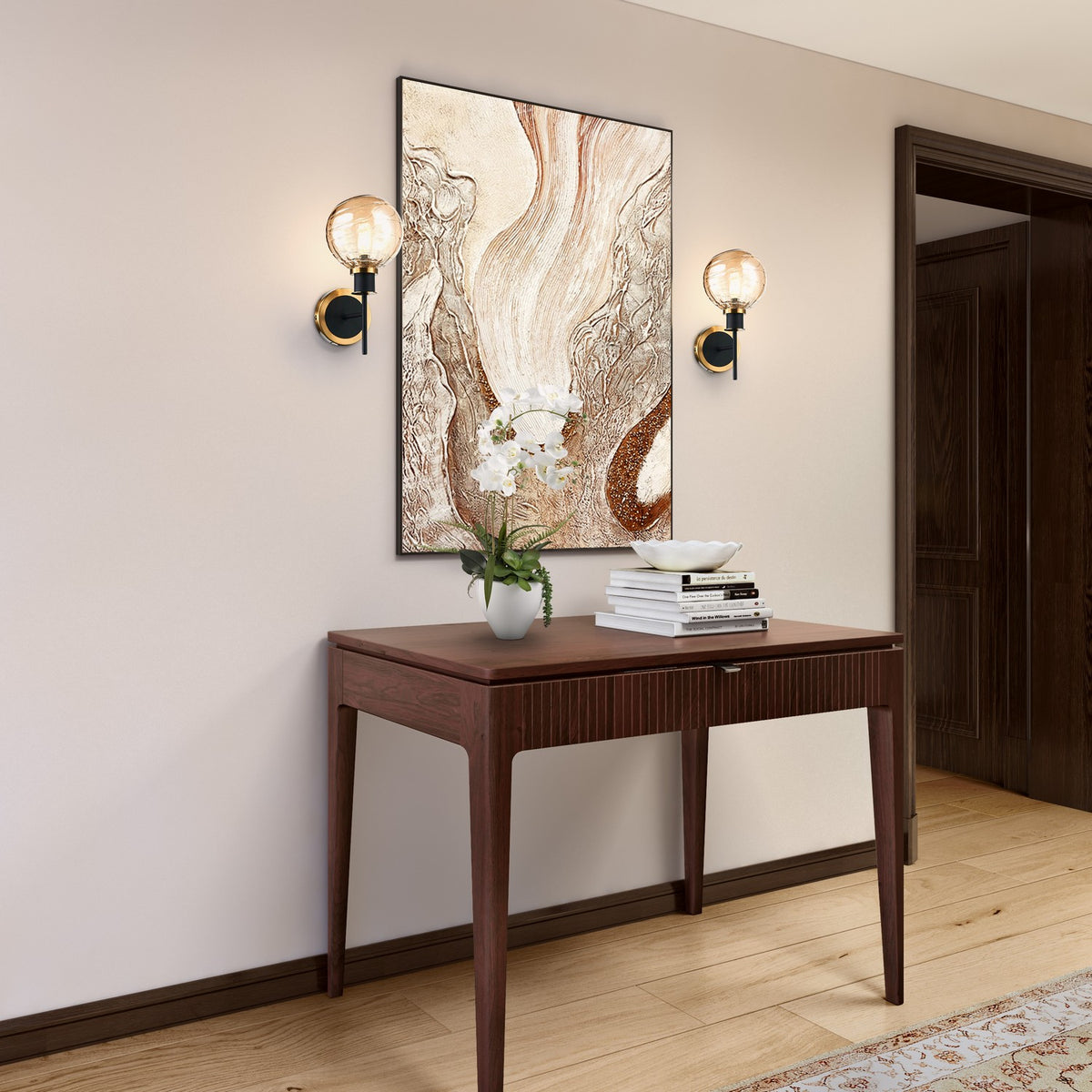 Artcraft - AC11871AM - One Light Wall Sconce - Gem - Black and Brushed Brass