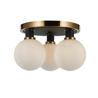 Artcraft - AC11873WH - Three Light Semi-Flush Mount - Gem - Black and Brushed Brass