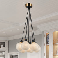 Artcraft - AC11877SW - Seven Light Pendant - Gem - Black and Brushed Brass