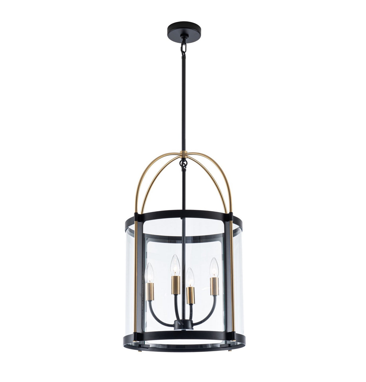 Artcraft - AC11515BB - Four Light Pendant - Verre incolore - Black and Brushed Brass