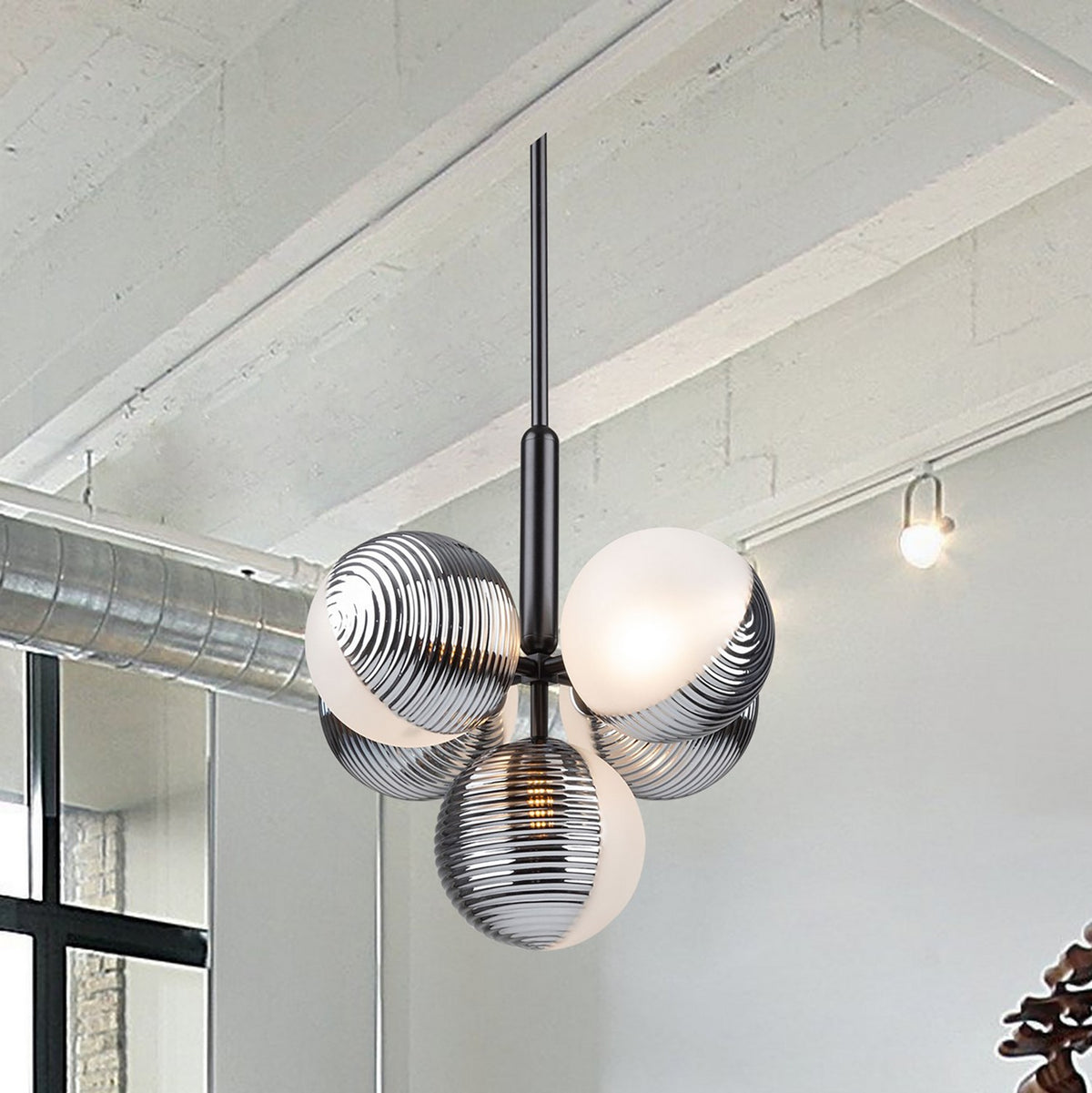 Artcraft - AC11885BK - Five Light Pendant - Bolla - Black