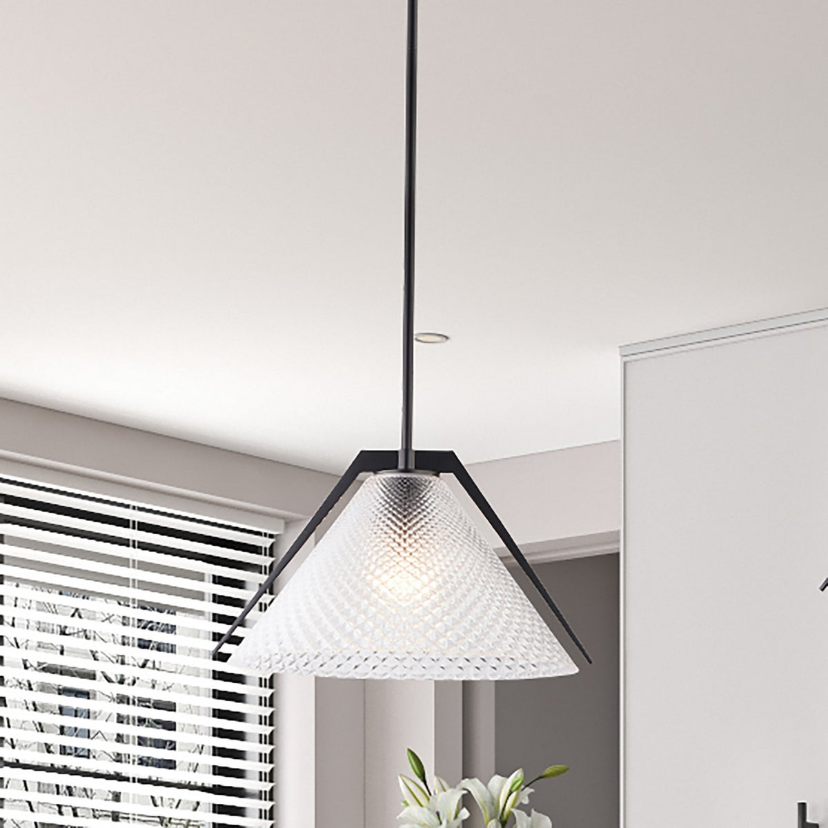 Artcraft - AC11911BK - One Light Pendant - Baltic - Black and Brushed Brass