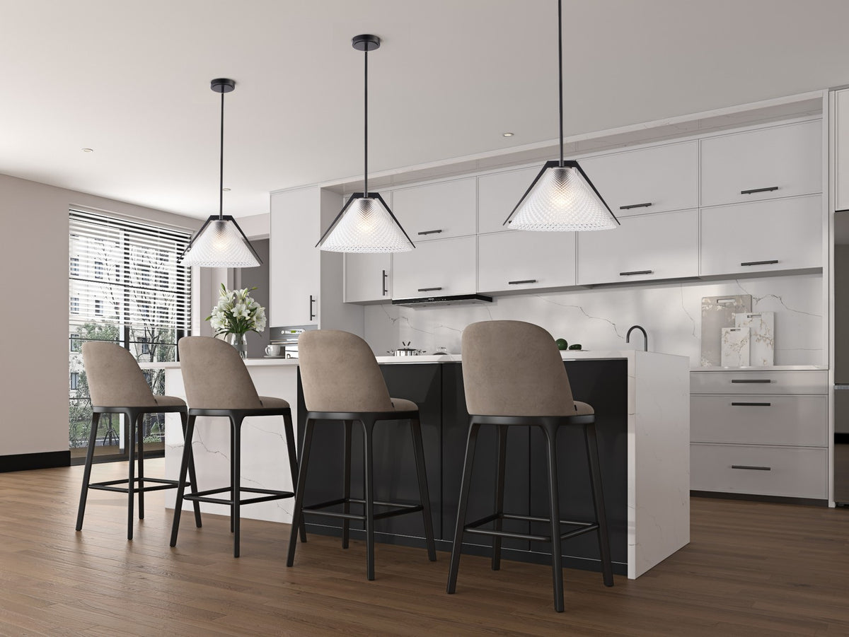 Artcraft - AC11911BK - One Light Pendant - Baltic - Black and Brushed Brass