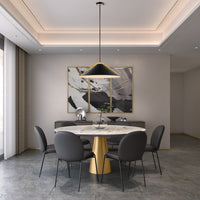 Artcraft - AC11914BK - Three Light Pendant - Baltic - Black and Brushed Brass