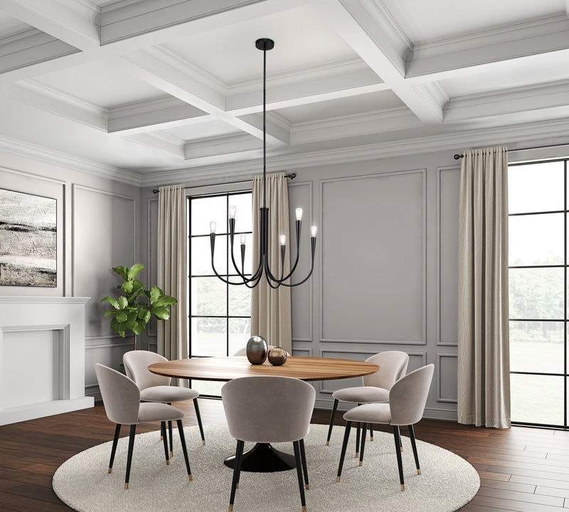 Artcraft - AC11926BK - Six Light Chandelier - Bronte - Black