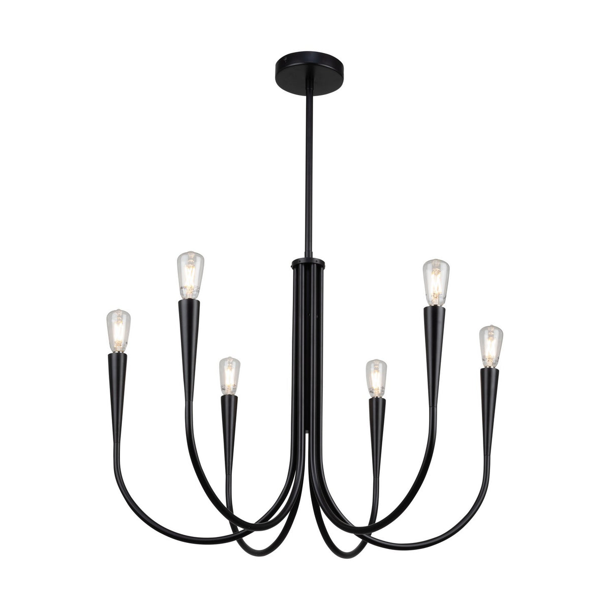 Artcraft - AC11926BK - Six Light Chandelier - Bronte - Black