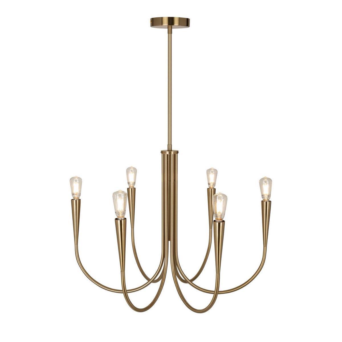 Artcraft - AC11926BR - Six Light Chandelier - Bronte - Brass