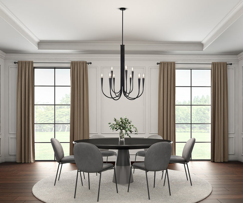 Artcraft - AC11929BK - Nine Light Chandelier - Bronte - Black