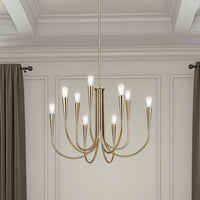 Artcraft - AC11929BR - Nine Light Chandelier - Bronte - Brass