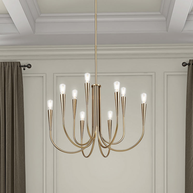 Artcraft - AC11929BR - Nine Light Chandelier - Bronte - Brass