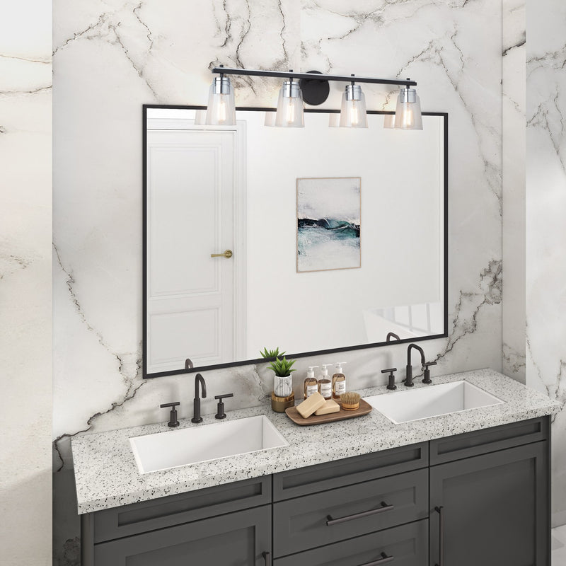 Artcraft - AC11934NB - Four Light Bathroom Vanity - Essex - Black and Chrome