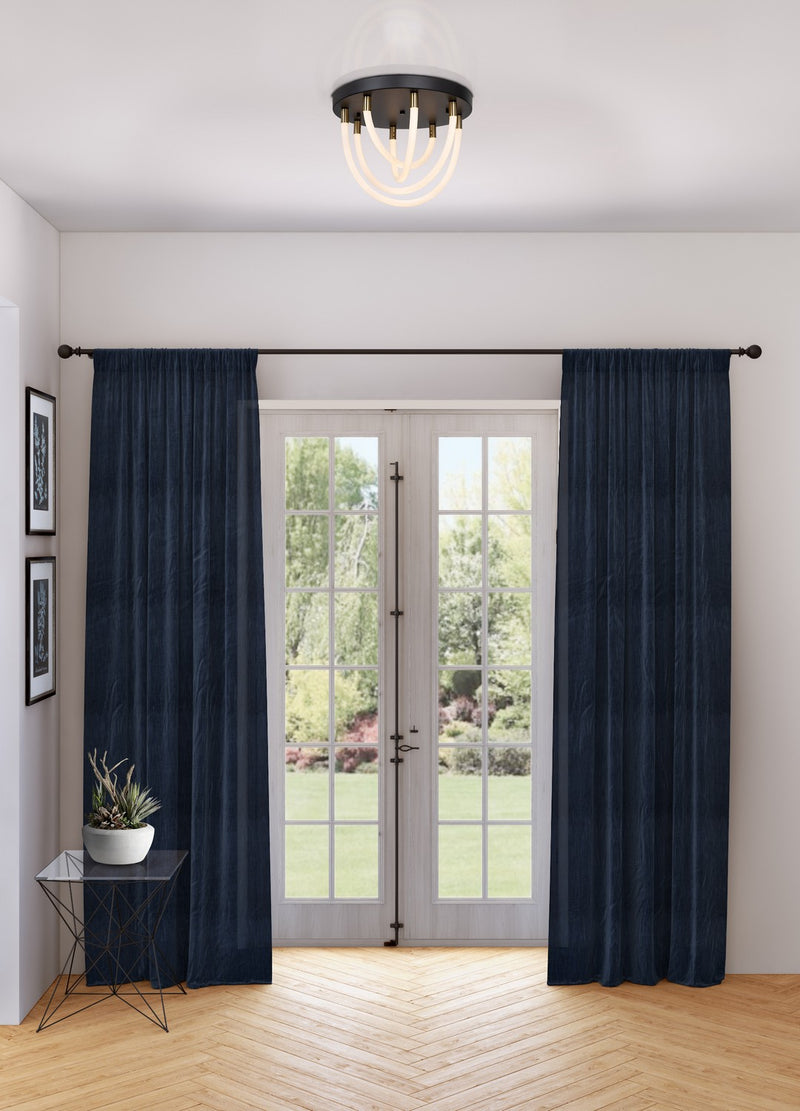 Artcraft - AC6811BK - LED Flush Mount - Cascata - Black and Brushed Brass