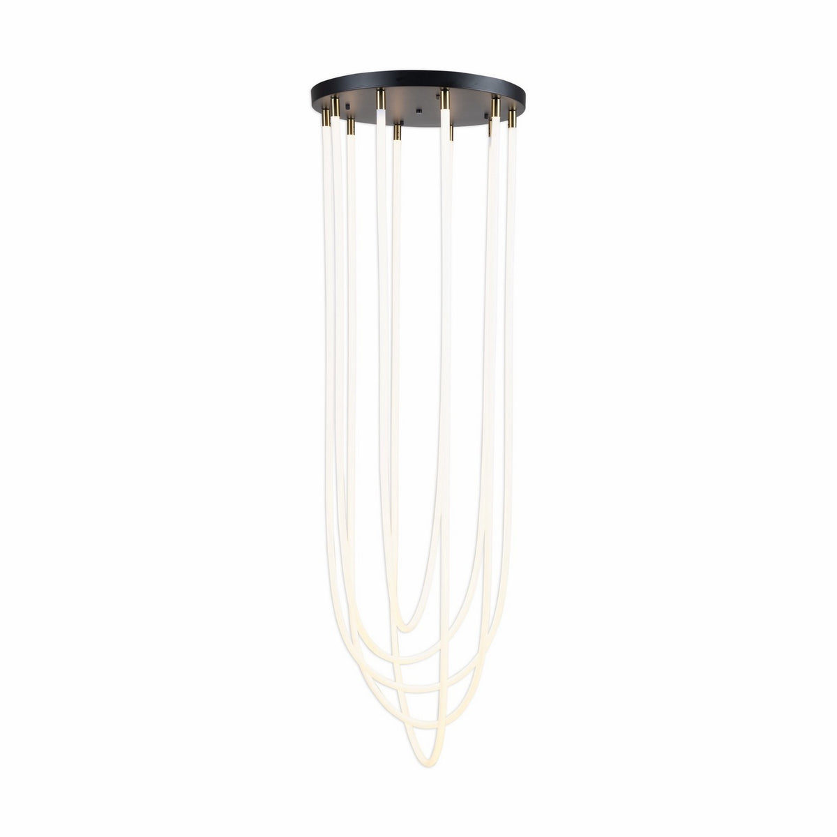 Artcraft - AC6812BK - LED Chandelier - Cascata - Black and Brushed Brass