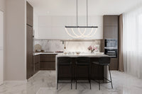 Artcraft - AC6813BK - LED Island Pendant - Cascata - Black and Brushed Brass