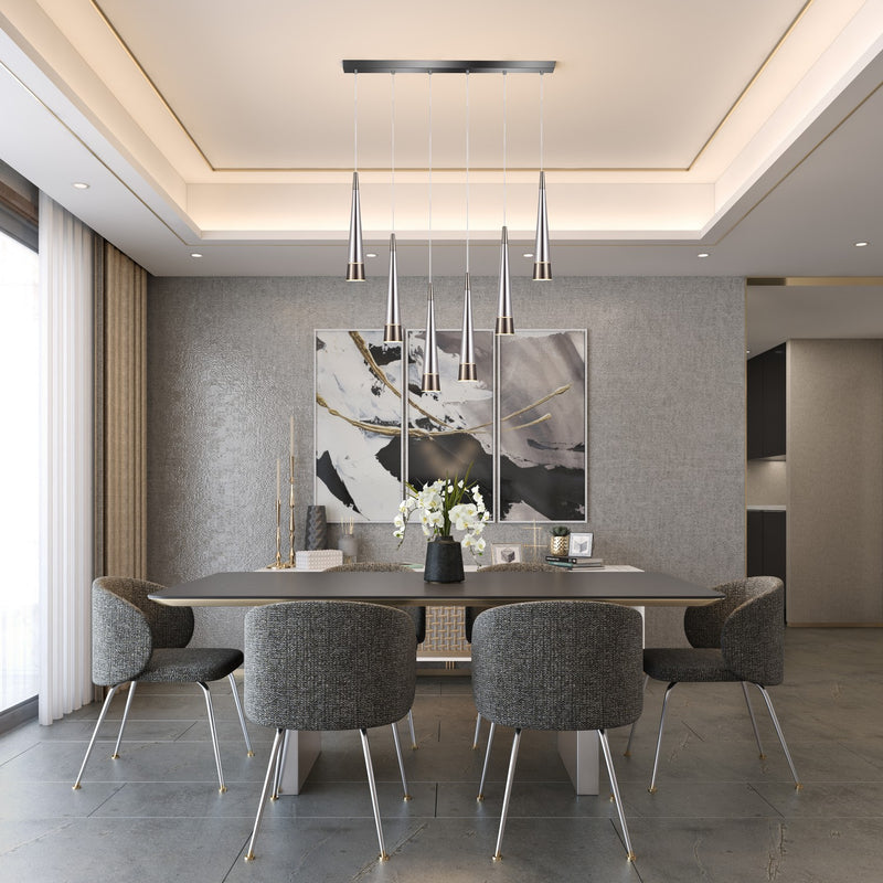 Artcraft - AC6826SM - LED Island Pendant - Sunnyvale - Pearl Black and Smoke
