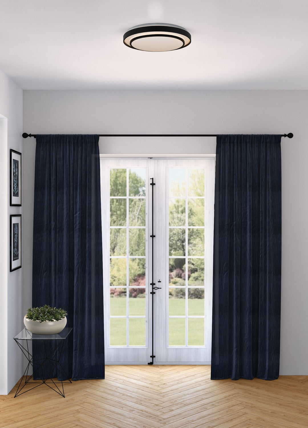 Artcraft - AC7403BK - LED Flush Mount - Aziza - Black