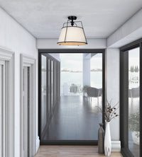 Artcraft - SC13362BK - Three Light Semi-Flush Mount - Pullman - Black