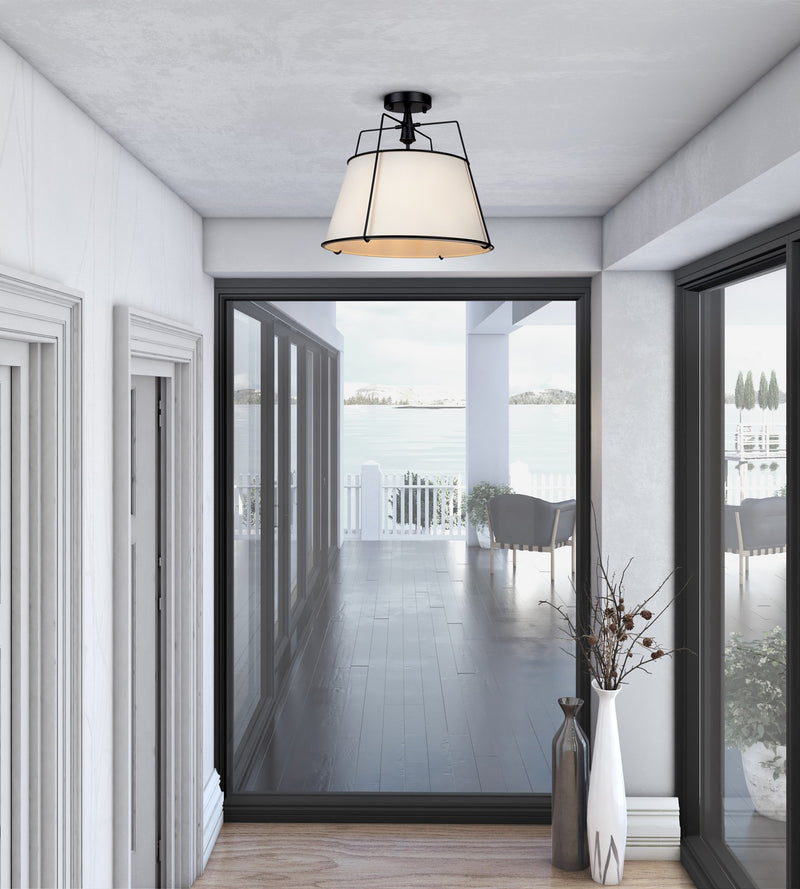 Artcraft - SC13362BK - Three Light Semi-Flush Mount - Pullman - Black