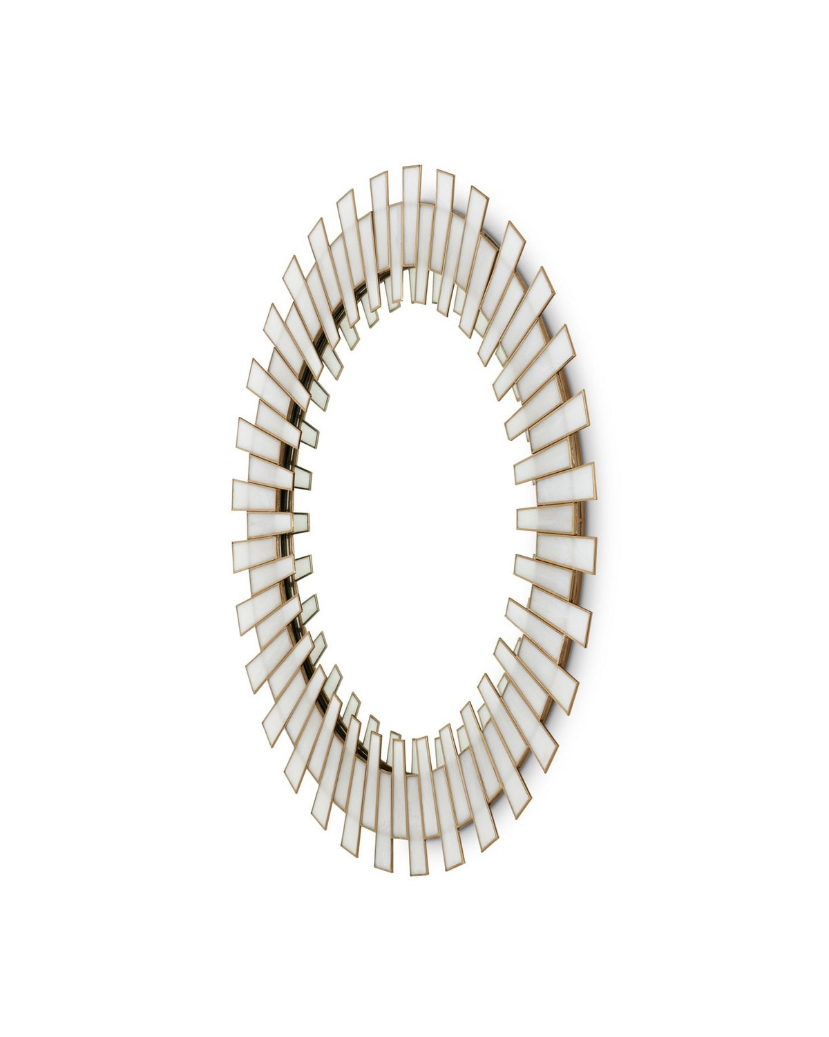Currey and Company - 1000-0145 - Mirror - Glasdele - Antique Brass/White