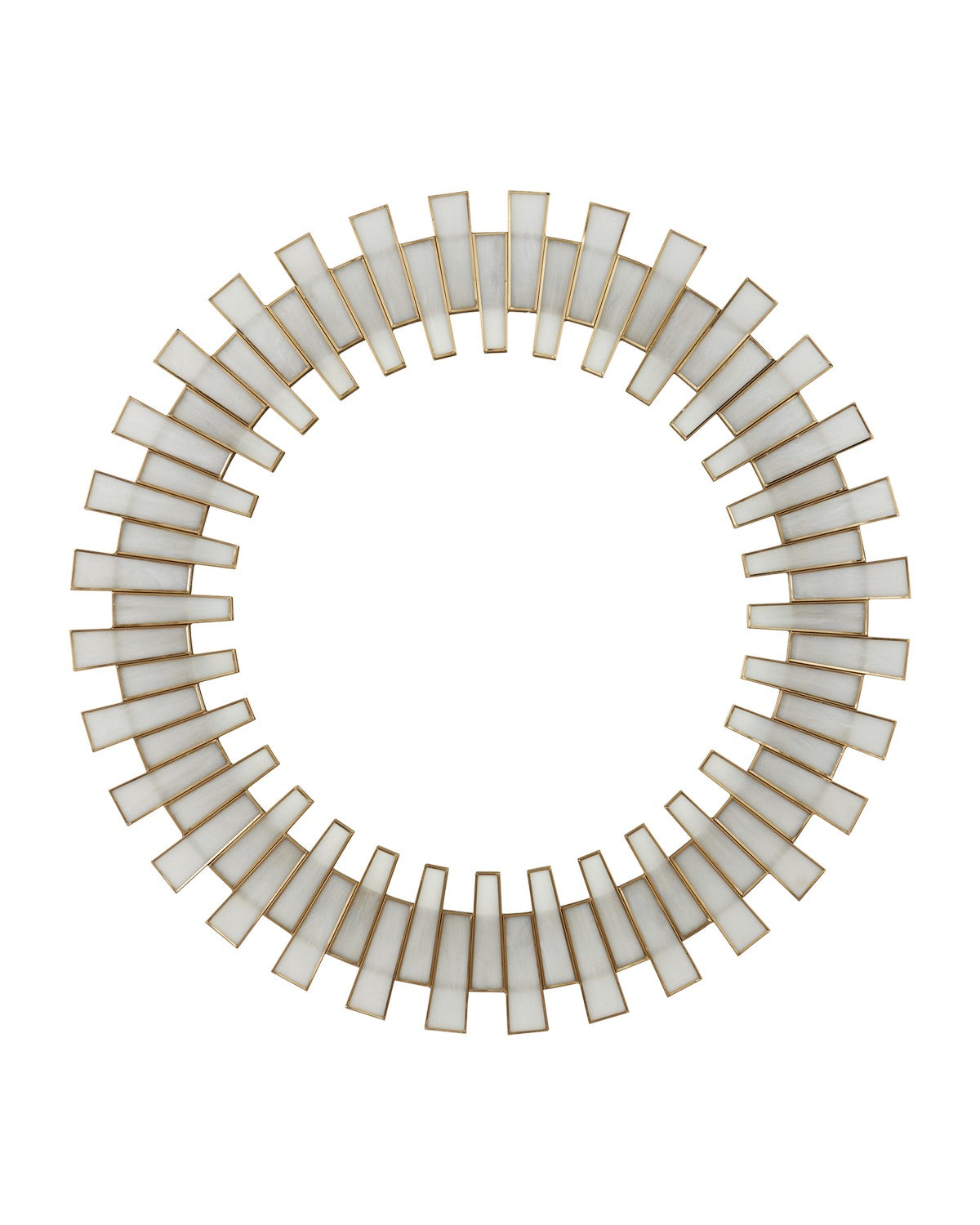 Currey and Company - 1000-0145 - Mirror - Glasdele Round Mirror - Antique Brass/White/Mirror