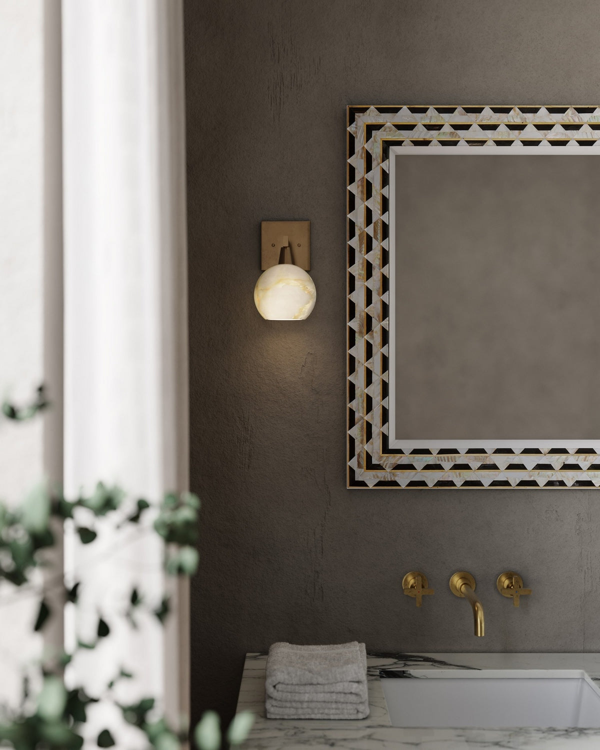 Currey and Company - 1000-0146 - Mirror - Macy - Natural/Brass