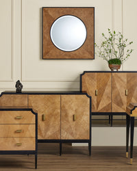 Currey and Company - 1000-0147 - Mirror - Kallista - Taupe/Caviar Black