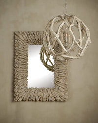 Currey and Company - 1000-0150 - Mirror - Beachhead - Whitewashed Driftwood