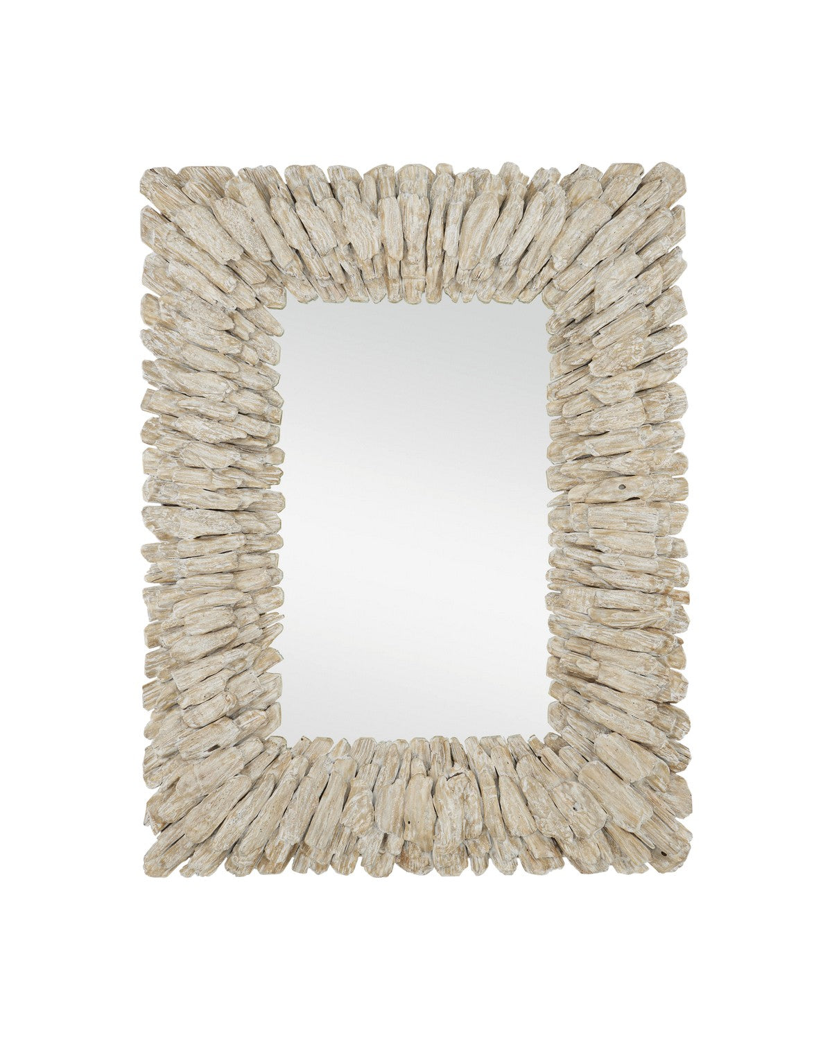 Currey and Company - 1000-0150 - Mirror - Beachhead Collection - Whitewashed Driftwood/Mirror