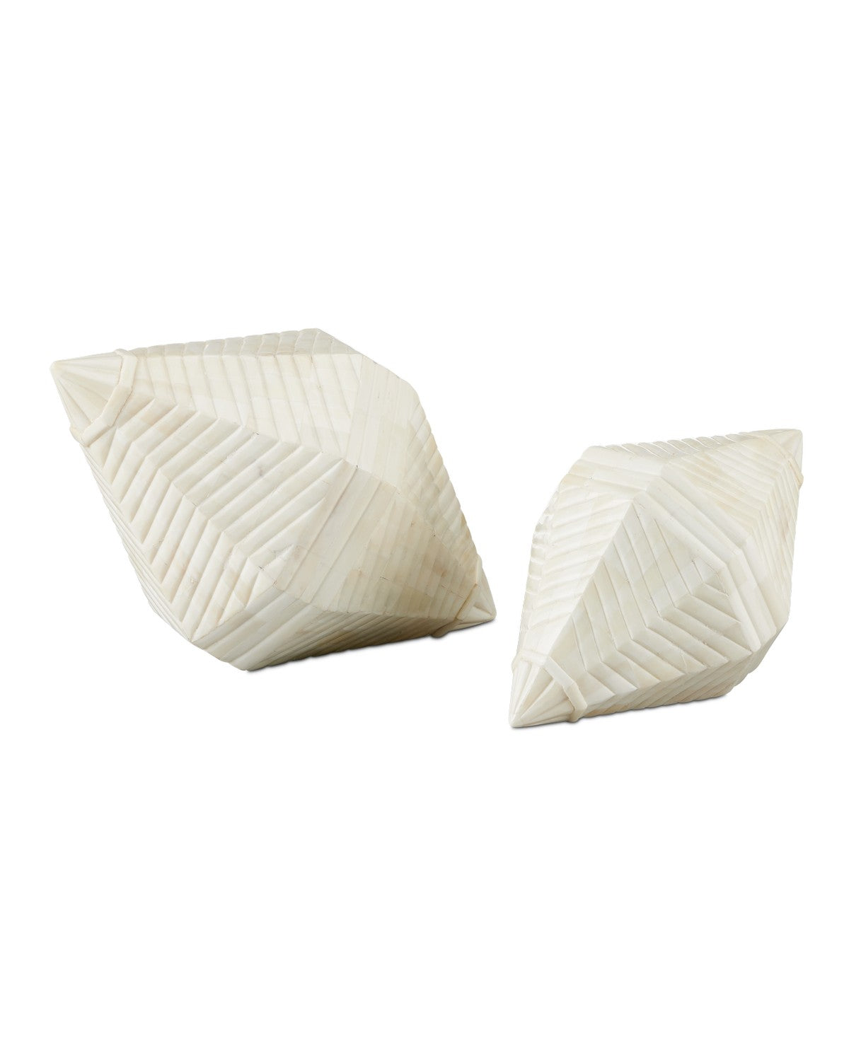 Currey and Company - 1200-0771 - Pavi Bone Prism Set of 2 - Pavi Bone Prism Set of 2 - Natural