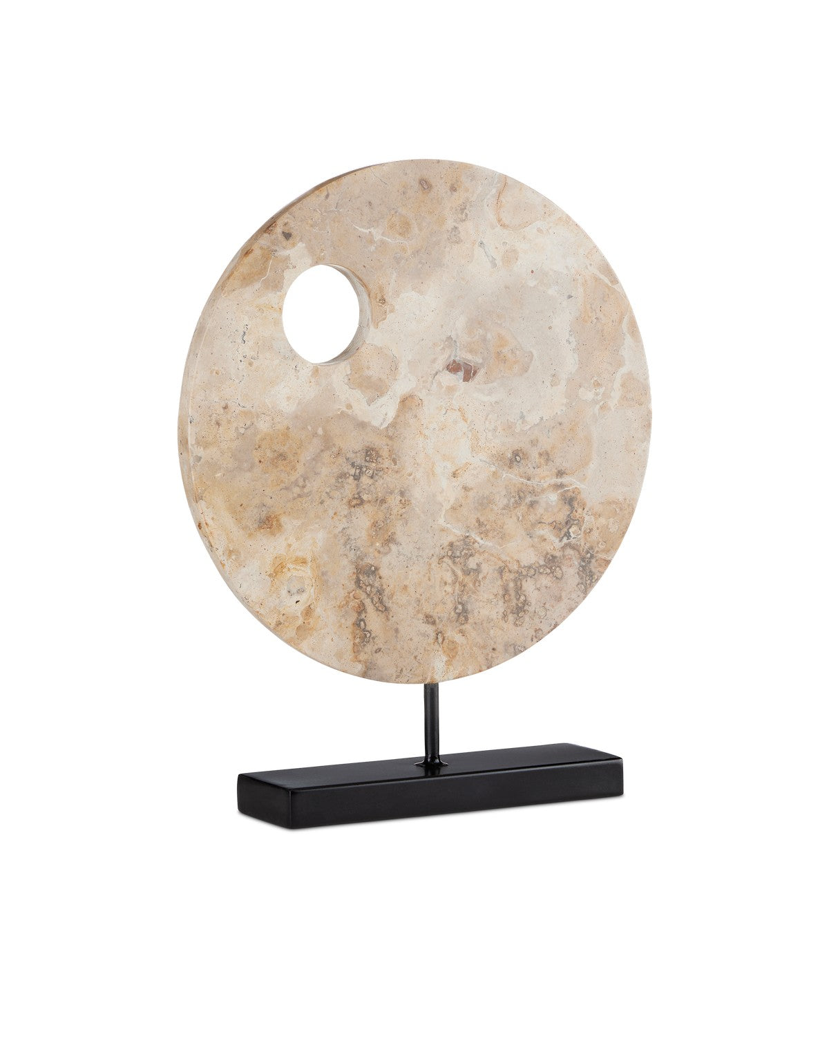 Currey and Company - 1200-0772 - Disc - Wes Marble Disc - Natural/Black