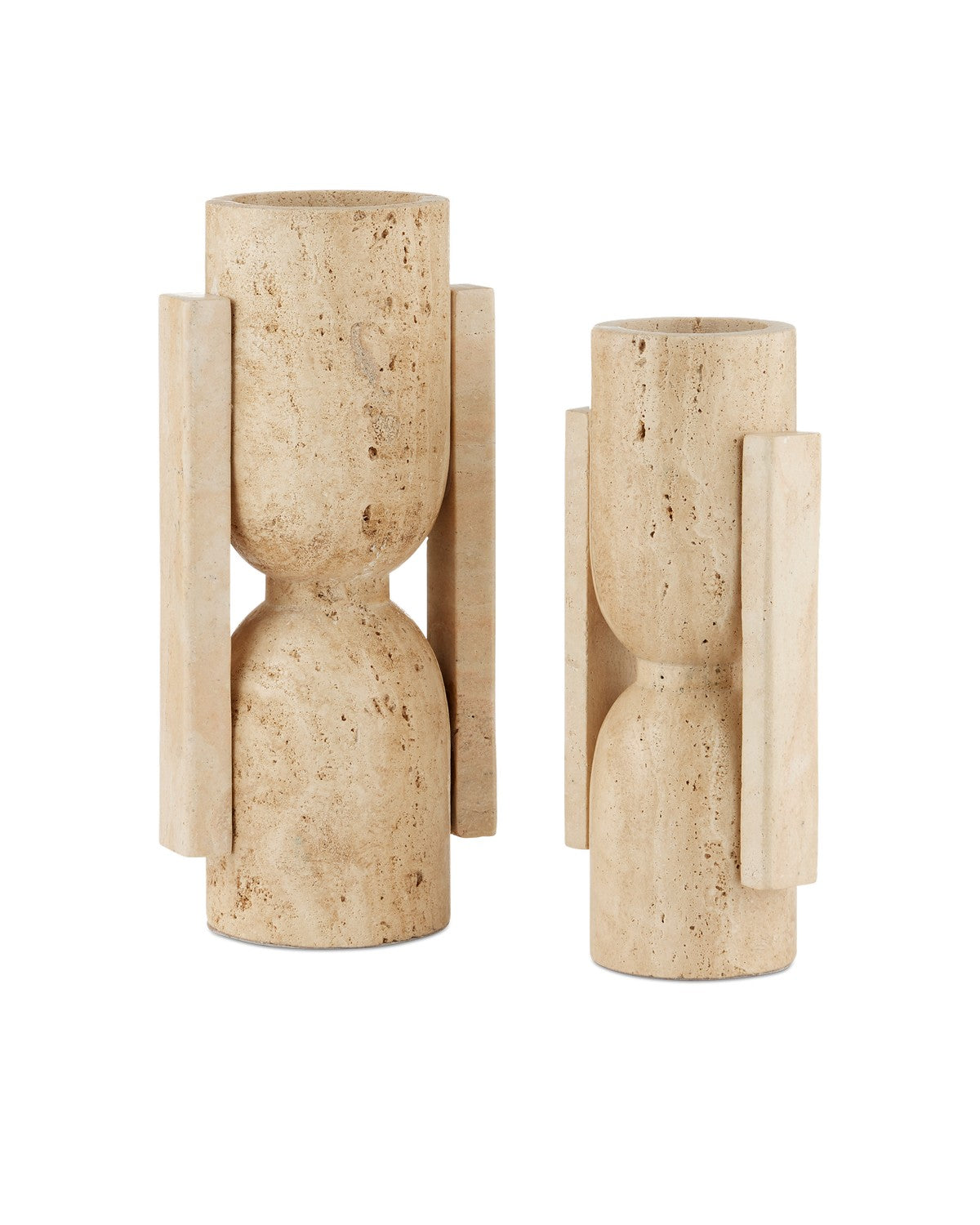 Currey and Company - 1200-0815 - Vase - Stone Vase, Face to Face Set of 2 - Natural