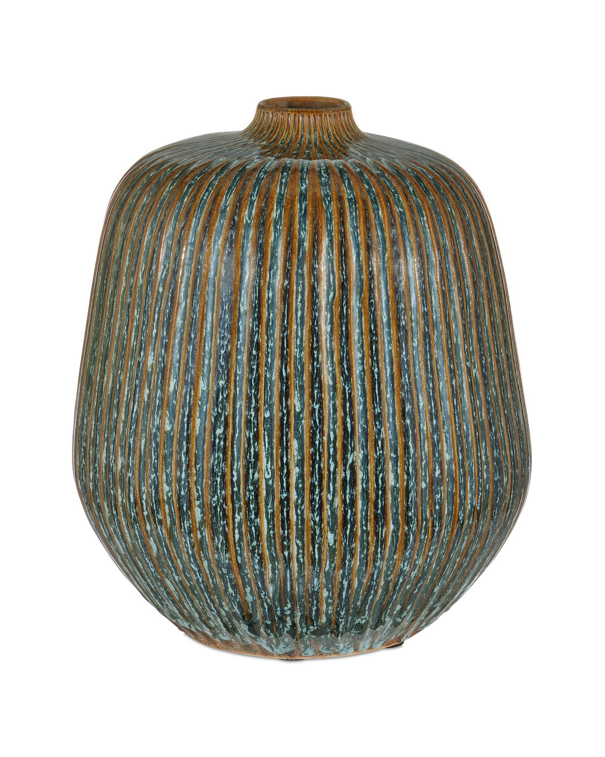 Currey and Company - 1200-0824 - Vase - Shoulder Medium Vase - Reactive Blue/Brown
