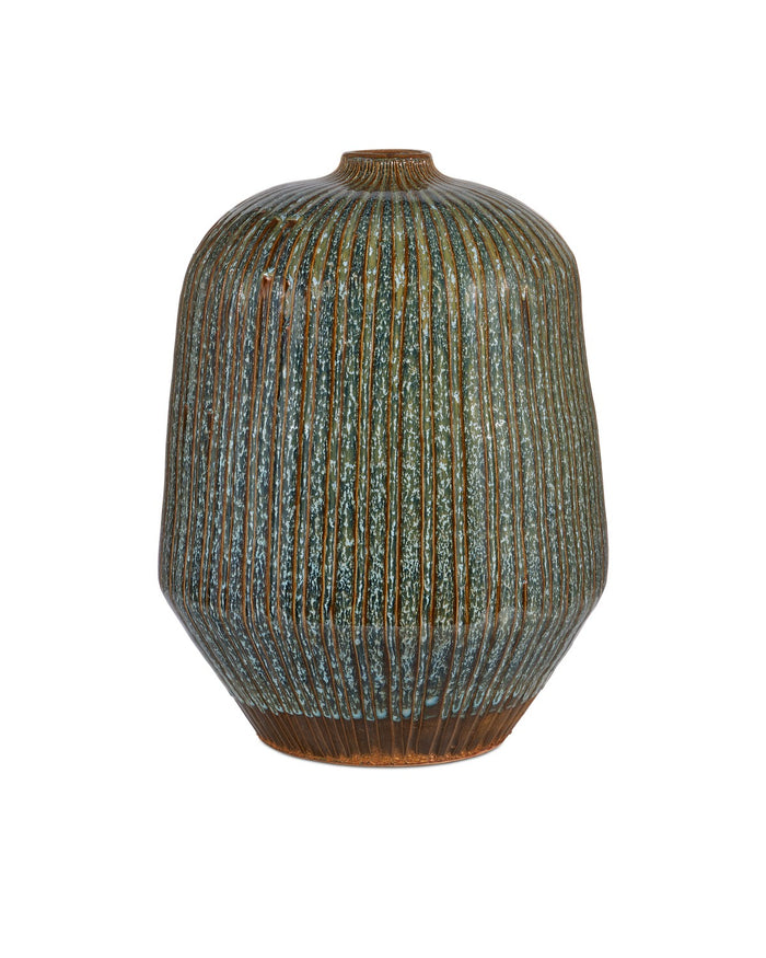 Currey and Company - 1200-0825 - Vase - Shoulder Large Vase - Reactive Blue/Brown
