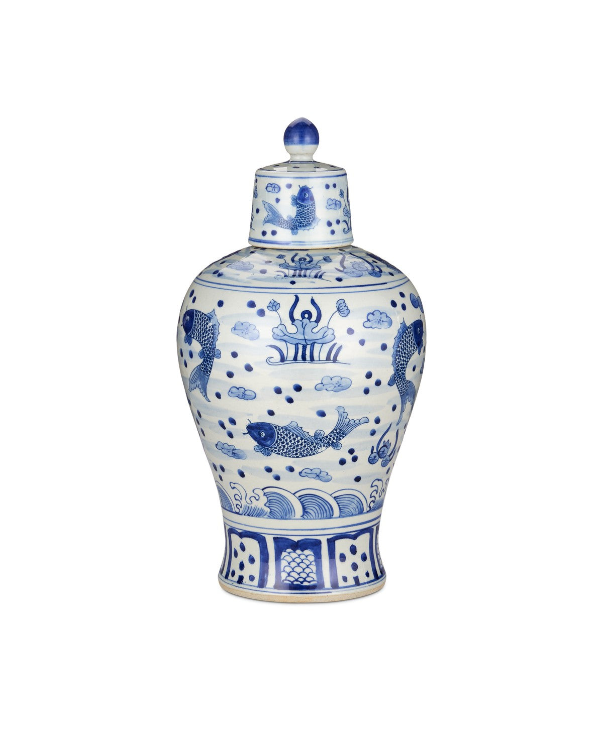 Currey and Company - 1200-0842 - Jar - South Sea - Imperial Blue/Off White