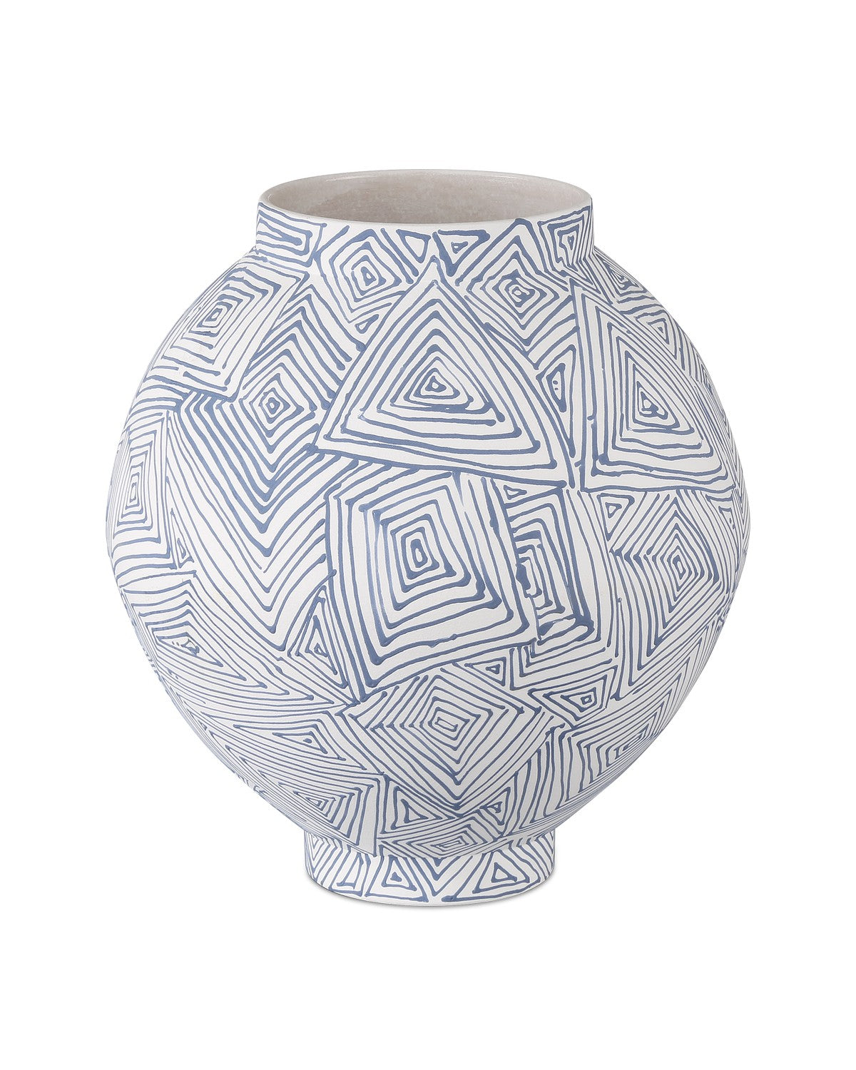 Currey and Company - 1200-0866 - Vase - Blue Zag Collection - Blue/White