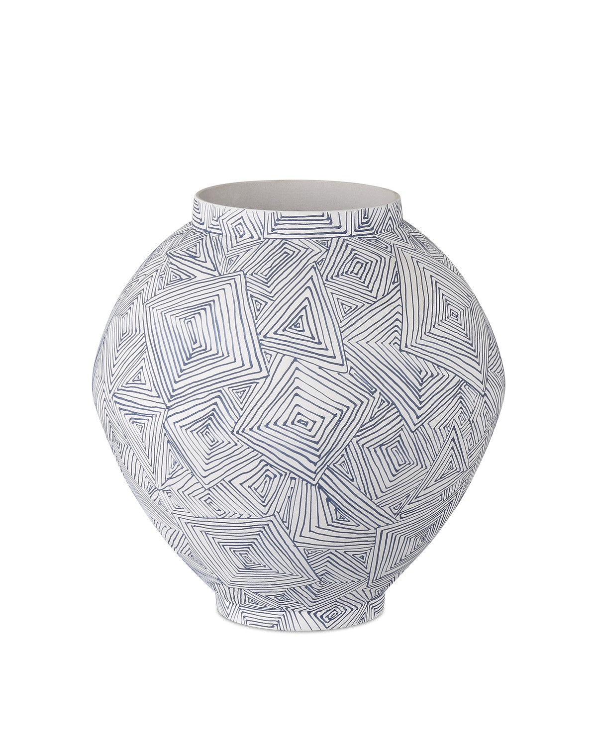 Currey and Company - 1200-0867 - Vase - Blue Zag Collection - Blue/White