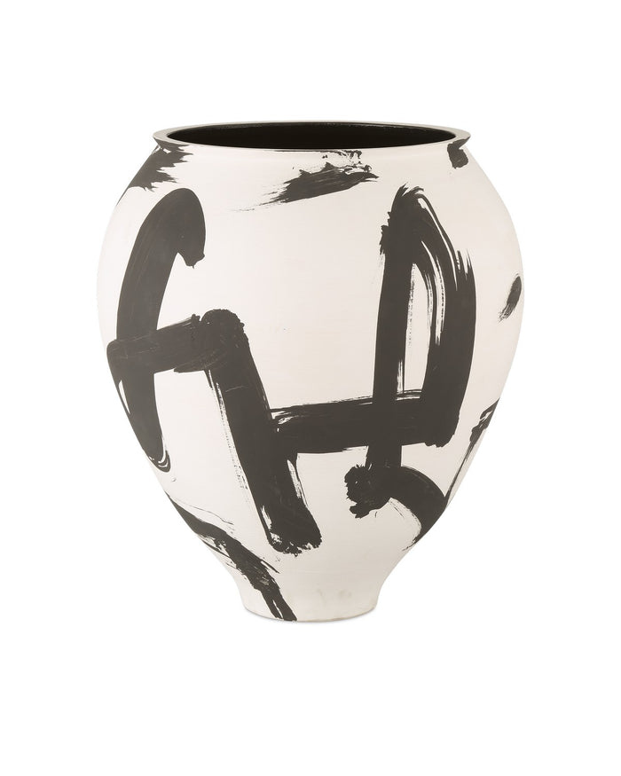 Currey and Company - 1200-0868 - Vase - Kenzo Collection - Off-White/Black