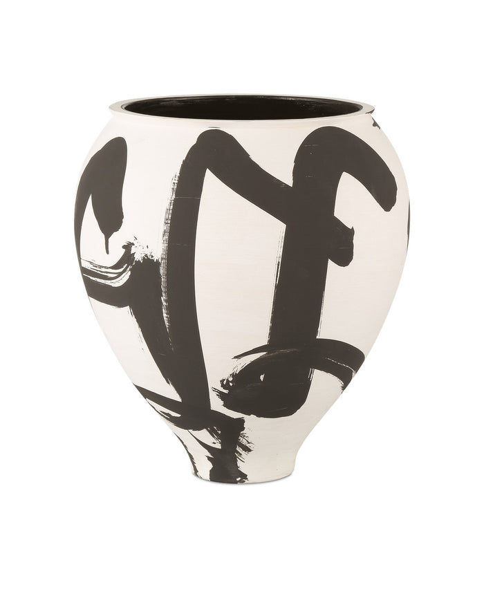 Currey and Company - 1200-0869 - Vase - Kenzo Collection - Off-White/Black