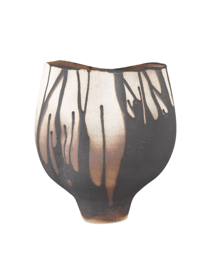 Currey and Company - 1200-0873 - Vase - Inoue Collection - Black/Off-White