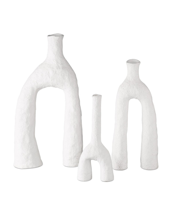 Currey and Company - 1200-0889 - Vase Set of 3 - Zante Vase Set of 3 - Matte White