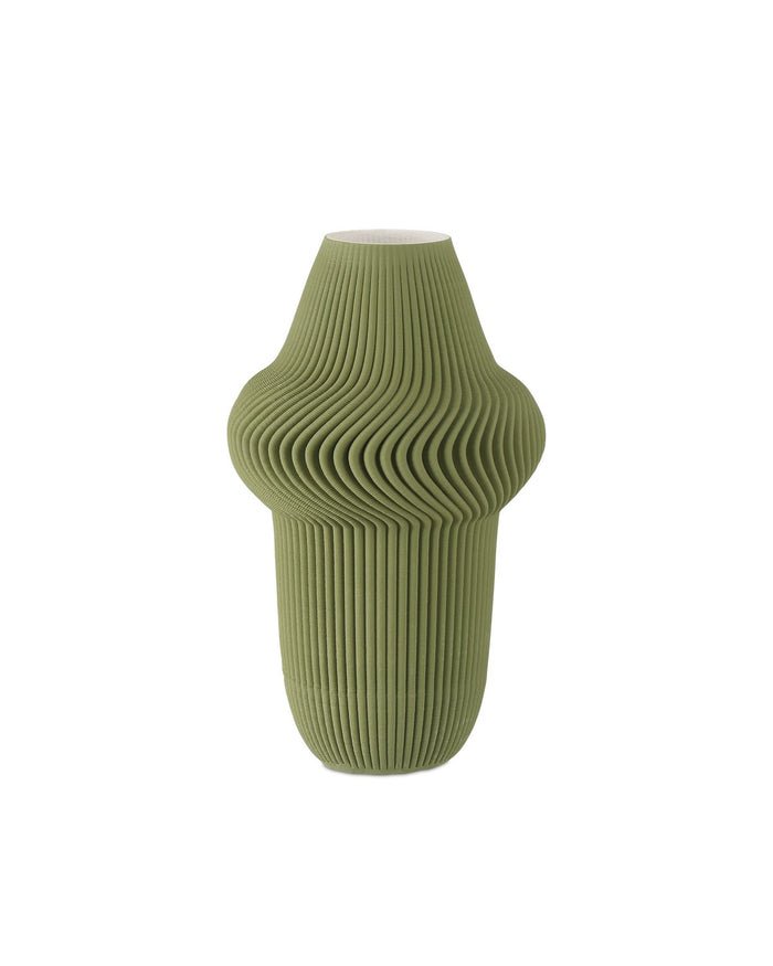 Currey and Company - 1200-0894 - Vase - Green Plisse Collection - Green