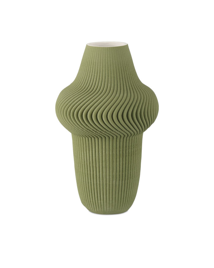 Currey and Company - 1200-0895 - Vase - Green Plisse Collection - Green