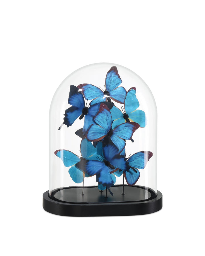 Currey and Company - 1200-0896 - Butterflies - Rue de Bac Collection - Blue/Black/Clear