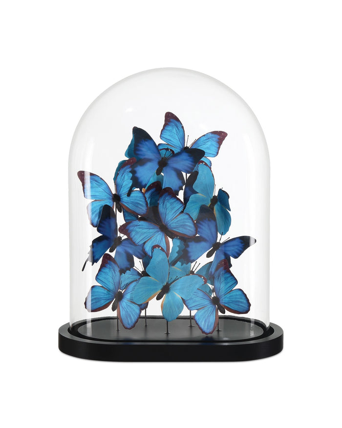 Currey and Company - 1200-0897 - Butterflies - Rue de Bac Collection - Blue/Black/Clear